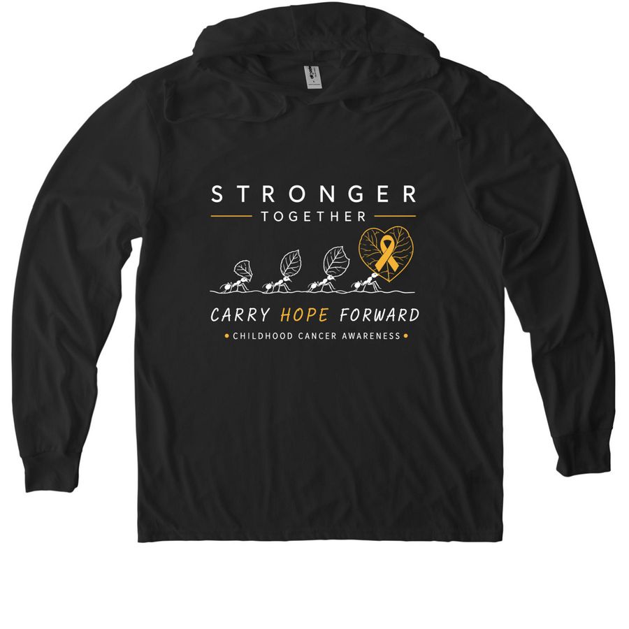 Stronger Together - Carry Hope Forward&nbsp;, a Space Black Allmade Eco Triblend Hoodie Tee