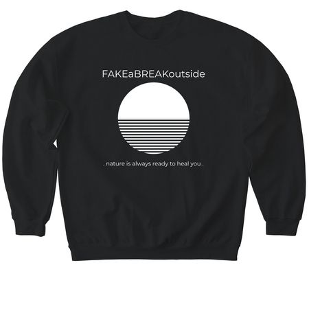 Fake a Break Outside - Sunset Tee, a Black Softstyle Crewneck Sweatshirt