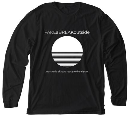Fake a Break Outside - Sunset Tee, a Solid Black Blend Premium Long Sleeve Tee