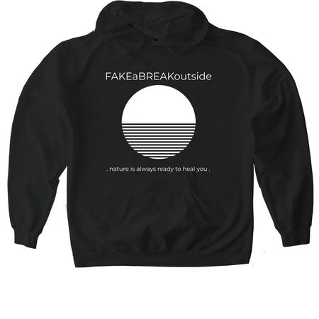 Fake a Break Outside - Sunset Tee, a Black Gildan Softstyle Pullover Hoodie