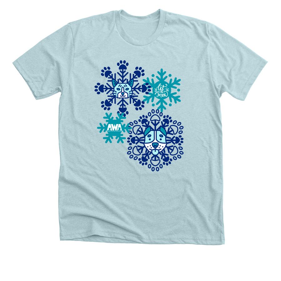 Let It Snow, a Heather Ice Blue Premium Unisex Tee