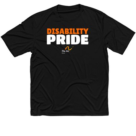 Disability Pride, a Black Classic Performance Tee