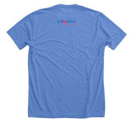 Le Bonheur Children's Hospital, a Heather Columbia Blue Premium Unisex Tee (back-view)