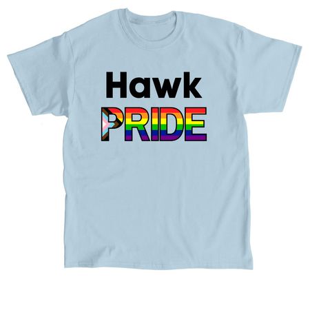 Hawk Pride (Black Text), a Light Blue Classic Unisex Tee