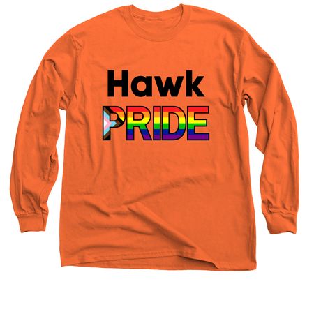 Hawk Pride (Black Text), a Orange Classic Long Sleeve Tee