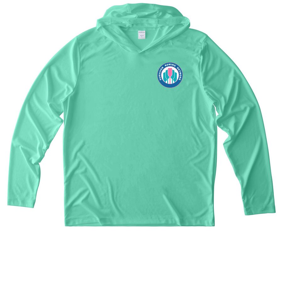 SRN2026 UV Performance Wear, a Bright Seafoam UV Performance Long Sleeve Hoodie