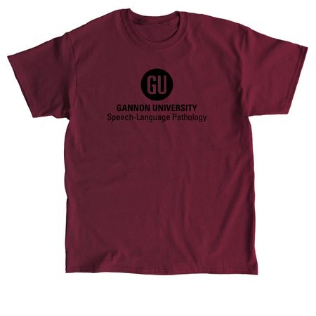 Black GU Logo T-Shirt, a Maroon Classic Unisex Tee