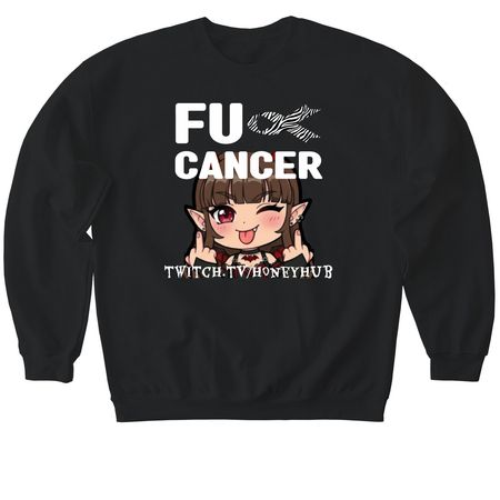 Eff Cancer, a Black Softstyle Crewneck Sweatshirt