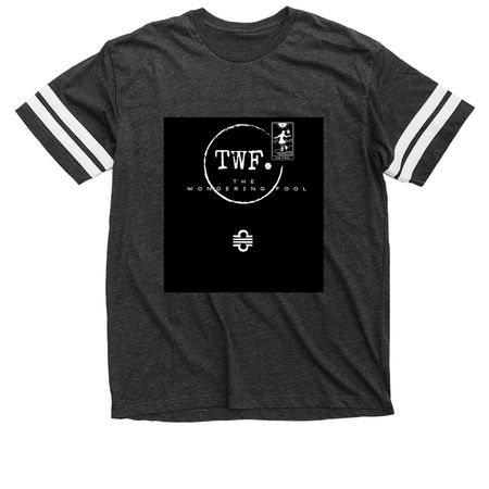 The Wondering Fool .v2, a Vintage Smoke / White Football Jersey Tee