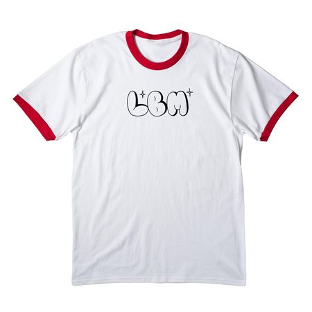 The Ringer, a White/ Red Cotton Ringer Tee