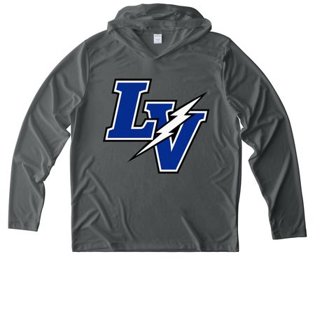 Athletic Wear - Big Logo, a Dark Smoke Grey UV Performance Long Sleeve Hoodie