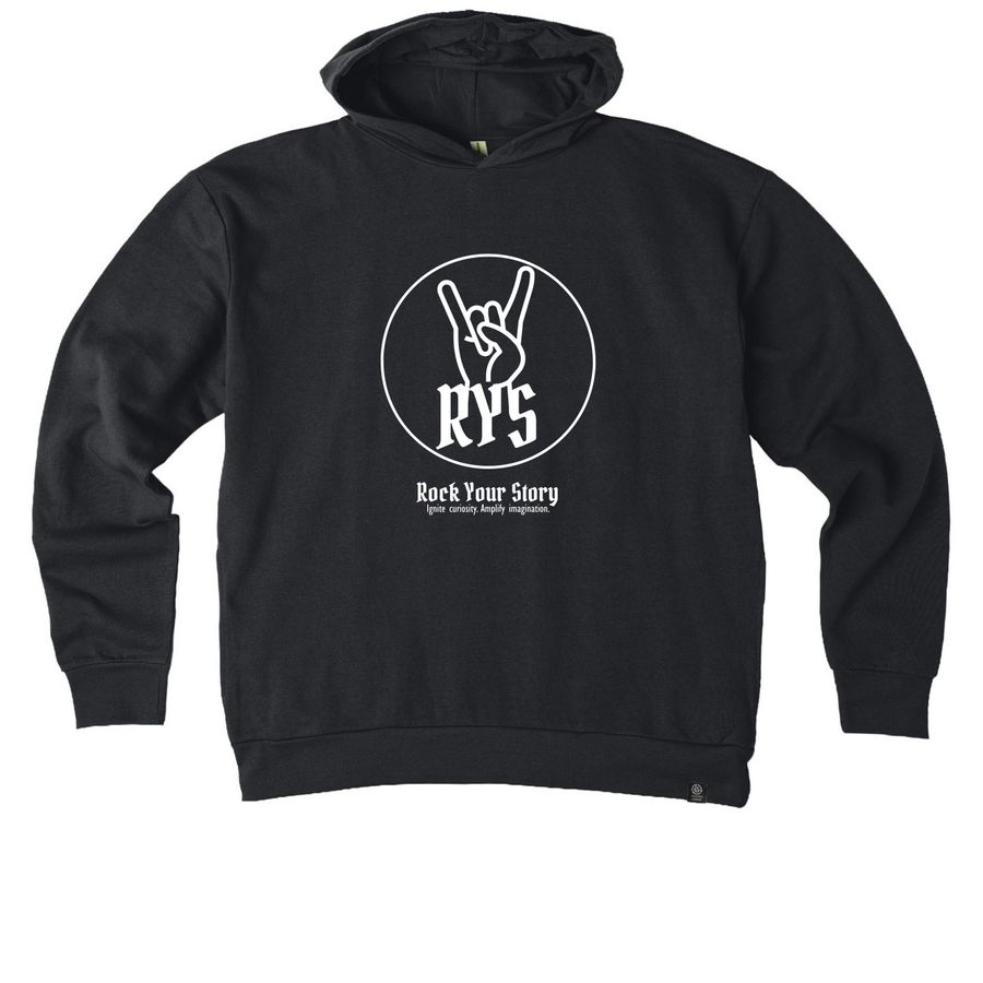 Rock Your Story Hoodie (White Logo), a Black Reclaimist Pullover Hoodie