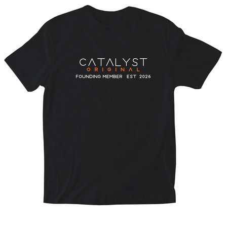 Catalyst Originals ? Founding Member, a Black Softstyle Cotton Tee