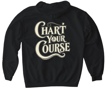 Chart Your Course, a Black Gildan Softstyle Pullover Hoodie