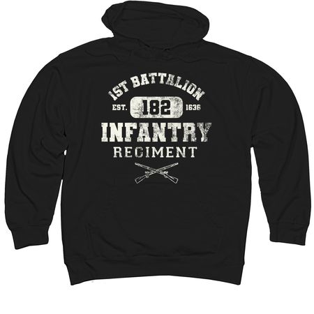 1-182 IN Athletic Vintage, a Black Midweight Pullover Hoodie