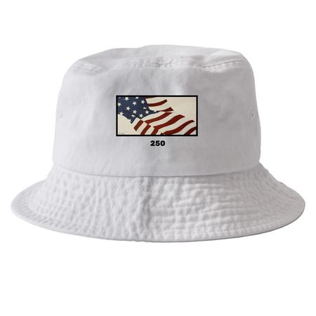 FREEDOM HAT, a White Printed Bucket Hat