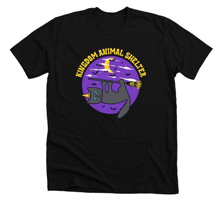 Kingdom Animal Shelter - Broom Cat, a Solid Black Blend Premium Unisex Tee