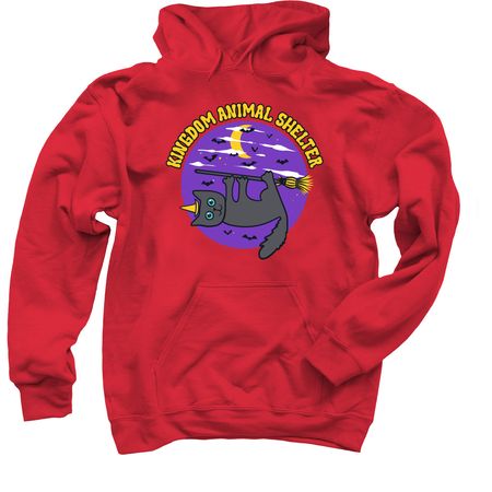 Kingdom Animal Shelter - Broom Cat, a Red Pullover Hoodie