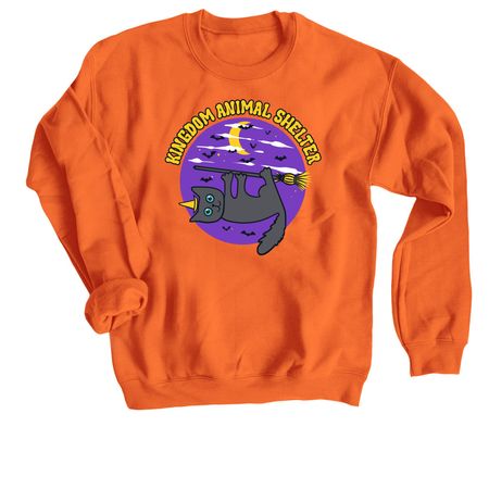 Kingdom Animal Shelter - Broom Cat, a Orange Crewneck Sweatshirt