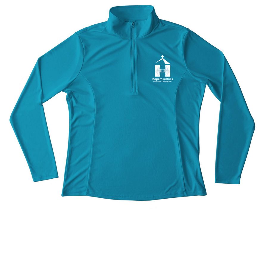 Hope Ministries (Activewear), a Atomic Blue Women's Performance Quarter Zip Pullover