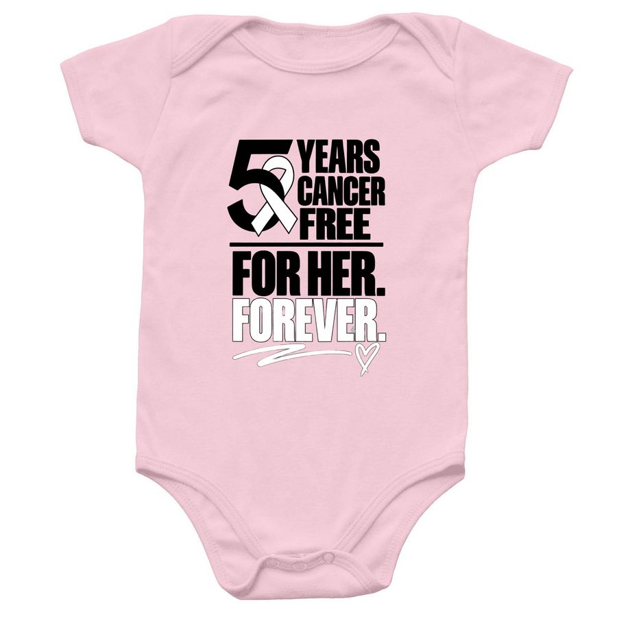 5 YEARS CANCER FREE - ONSIE, a Pink Infant Onesie