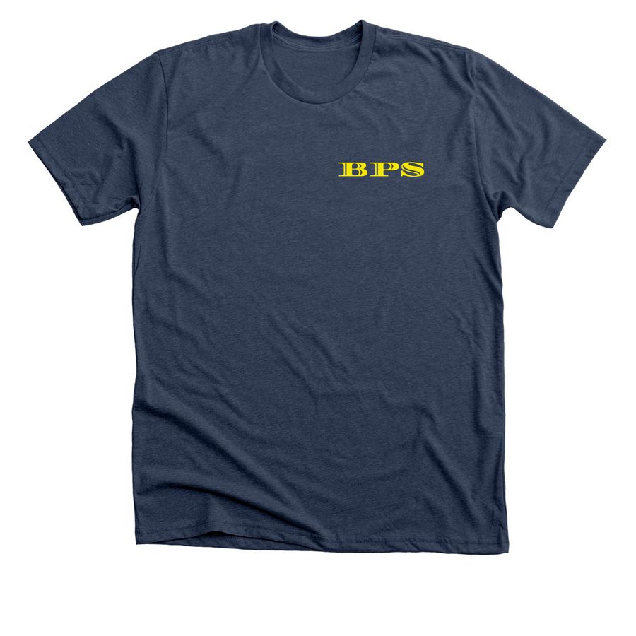 BPS&nbsp;, a Heather Navy Premium Unisex Tee