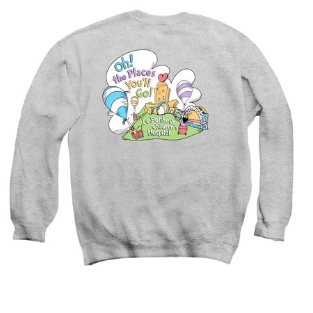 Oh the Places You?ll Go!, a Sport Grey Crewneck Sweatshirt