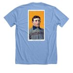 TR Black letter Wagner Back, a Heather Carolina Blue Premium Unisex Tee (back-view)