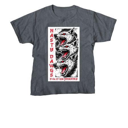 Stacked Dawgs, a Dark Heather Youth Unisex Tee