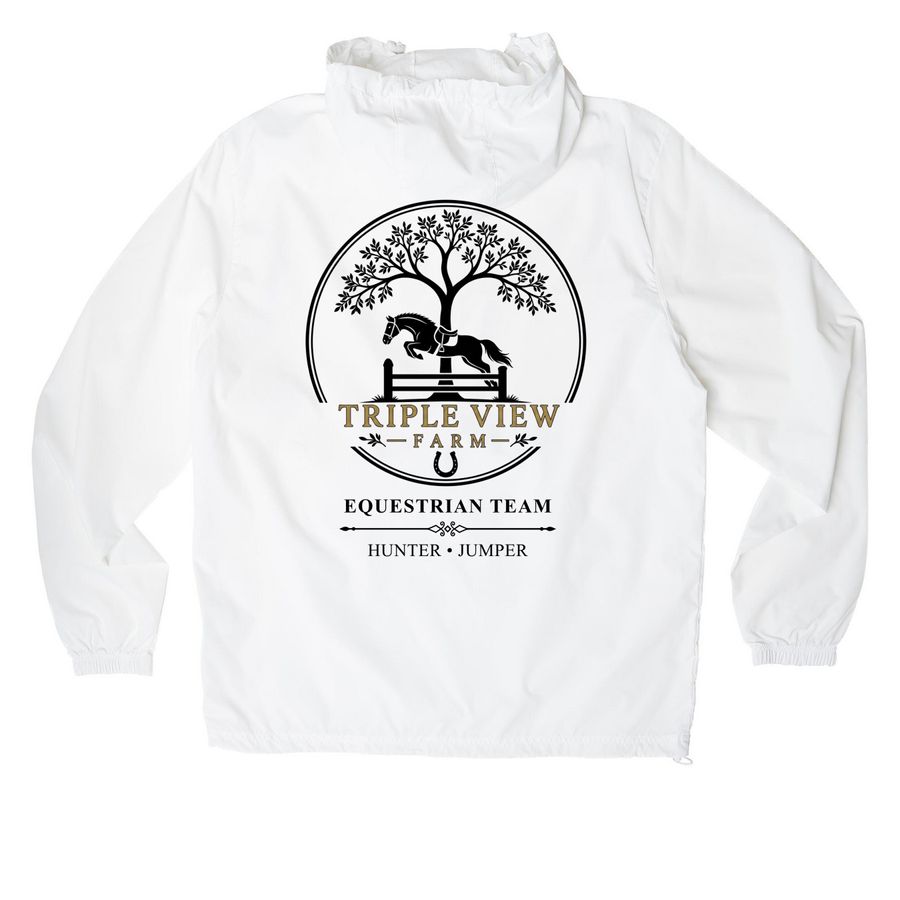 TVF Equestrian Team Weather-Resistant Anorak, a White Packable Anorak