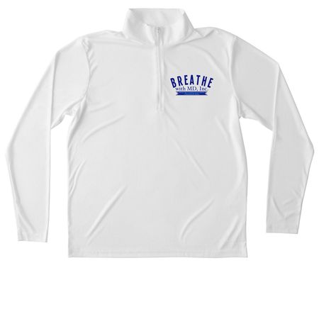 Breathe with MD Logo Quarter Zip, a White Unisex Performance Quarter Zip Pullover