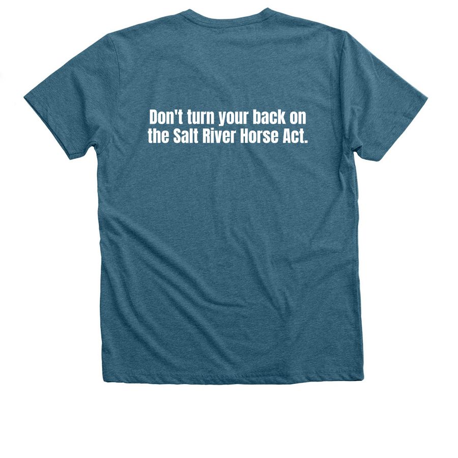 Preserve The Herd, a Heather Deep Teal Premium V-Neck Tee (back-view)