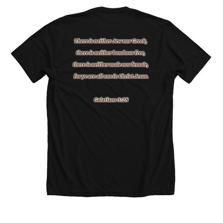 Brothers in Christ..., a Solid Black Blend Premium Unisex Tee (back-view)
