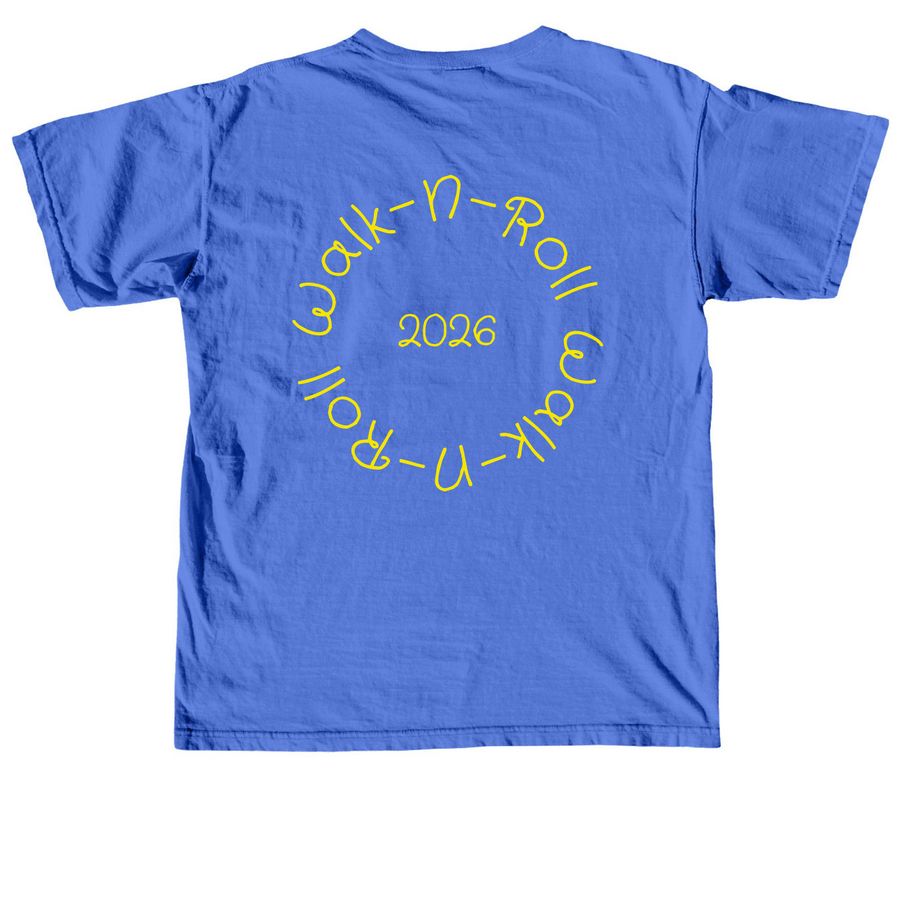 Little Miss Lily Walk-N-Roll 2026, a Flo Blue Comfort Colors Unisex Tee (back-view)