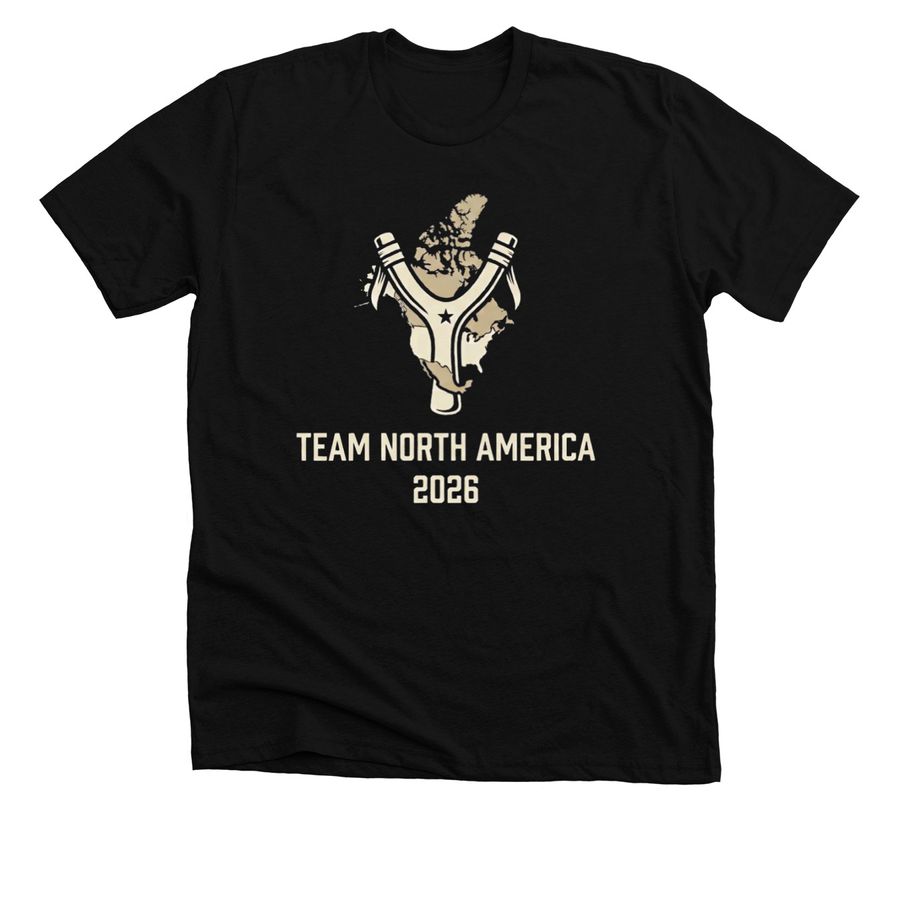 Team North America Tee, a Solid Black Blend Premium Unisex Tee