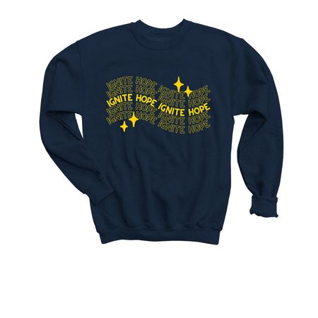 Ignite Hope: CCAM 2026, a Navy Youth Crewneck Sweatshirt
