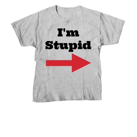 I'm (definitely not) Stupid, a Sport Grey Youth Unisex Tee