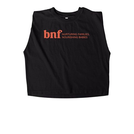 BNF Logo Tees, a True Black Women's Heavyweight Garment Dye Muscle Tee