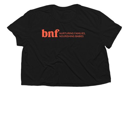 BNF Logo Tees, a Black Women?s Flowy Cropped Tee