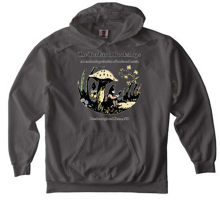 The Toadstool Bookshops, a Pepper Comfort Colors Pullover Hoodie