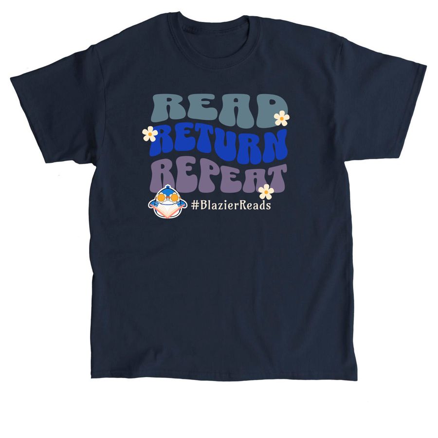 Groovy Read Return Repeat, a Navy Classic Unisex Tee