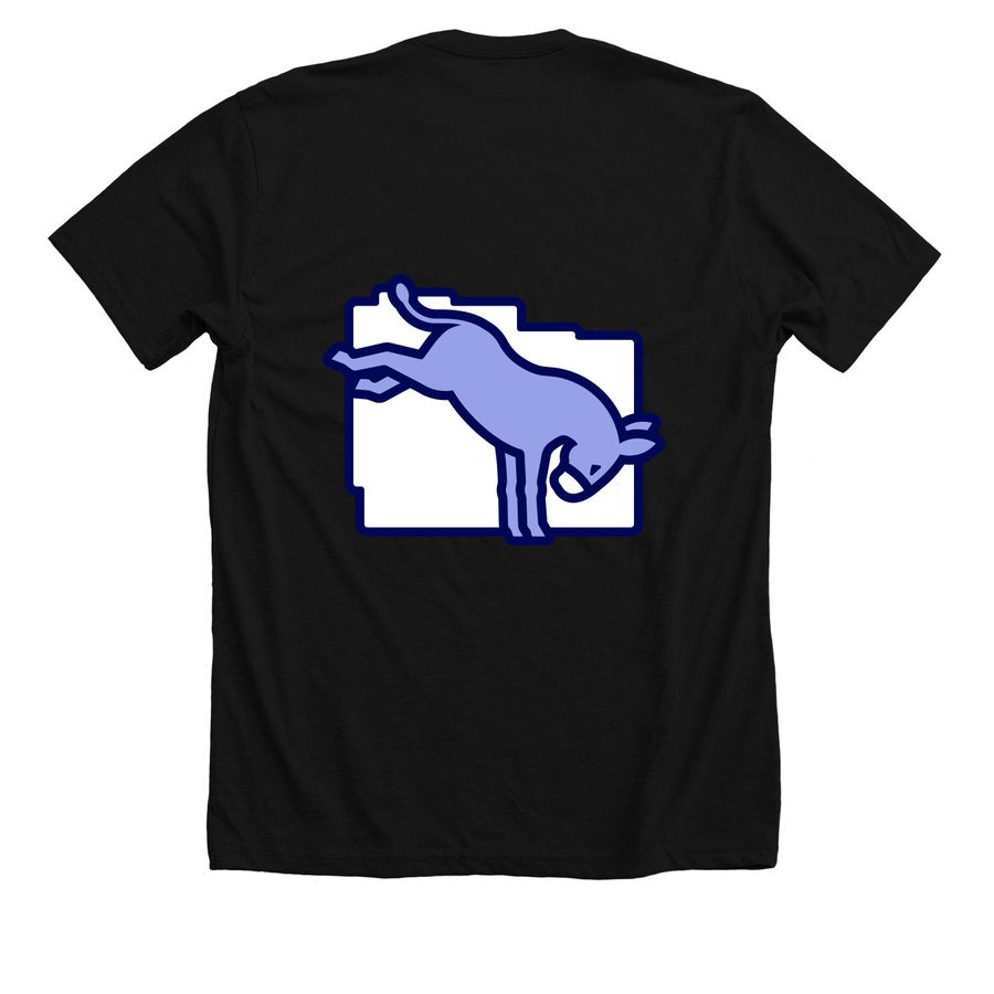 Greene County OH Democratic Party, a Solid Black Blend Premium Unisex Tee (back-view)
