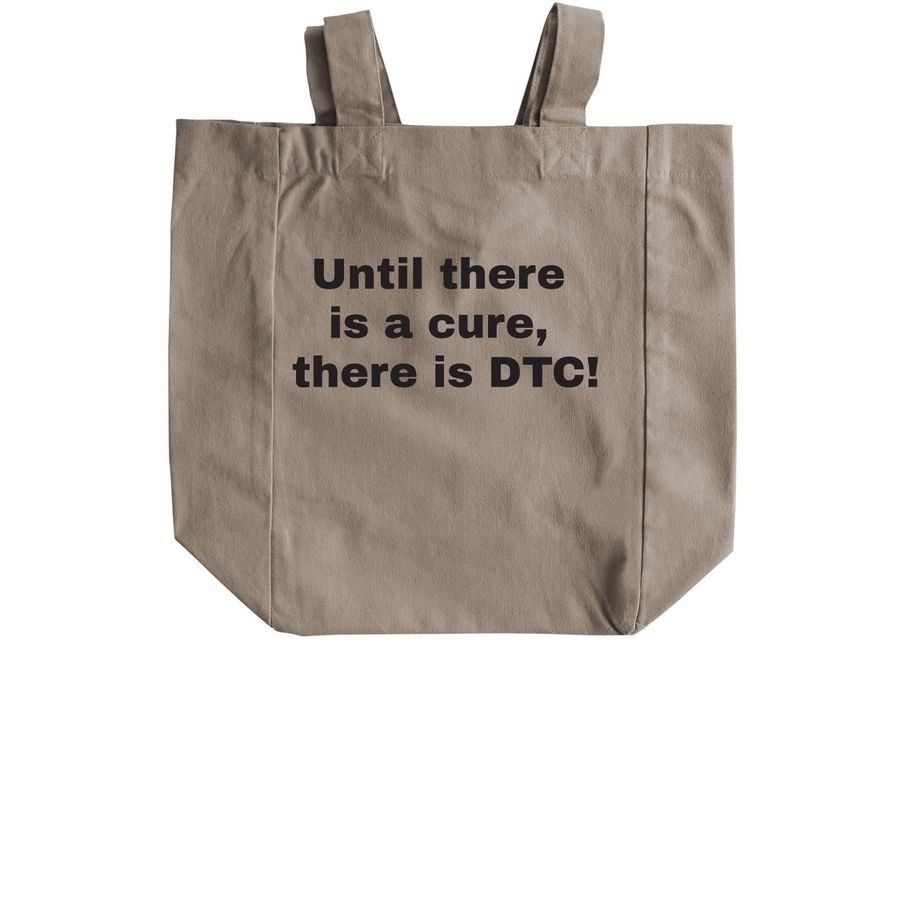 Tote Bags ("until there is a cure" back), a Pumice Recycled Cotton Tote Bag (back-view)