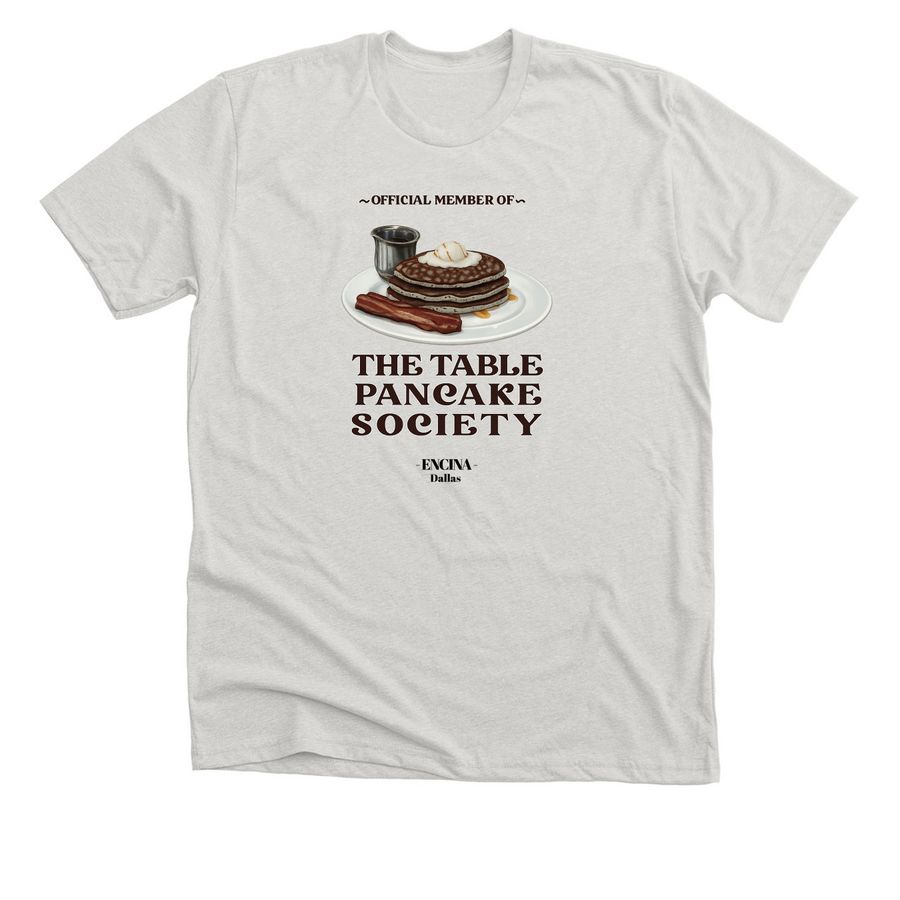 TABLE PANCAKE SOCIETY&nbsp;, a Heather Cement Premium Unisex Tee