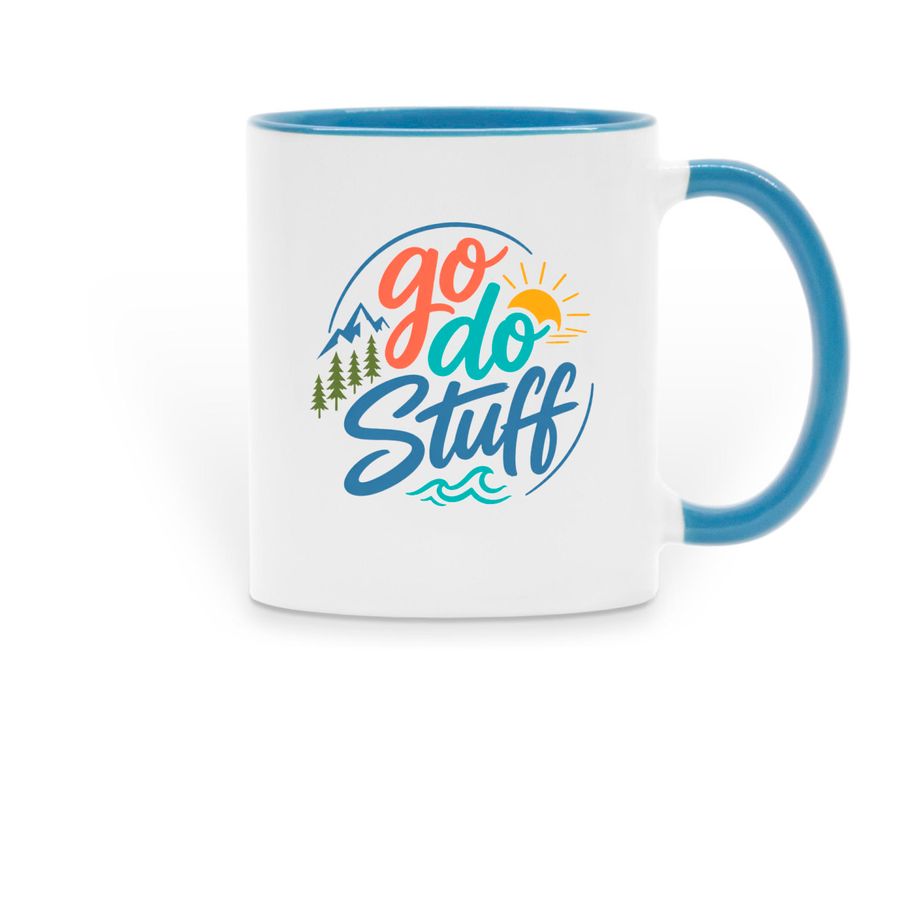 Go Do Stuff2, a Light Blue Two-Tone Ceramic Mug