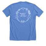 Turning Tides, a Heather Columbia Blue Premium Unisex Tee (back-view)