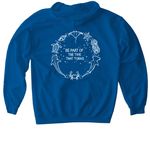 Turning Tides, a Royal Gildan Softstyle Pullover Hoodie (back-view)