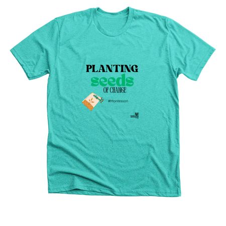 Planting Seeds, a Heather Sea Green Premium Unisex Tee
