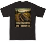 Big Curves, a Black Tall Classic Unisex Tee (back-view)