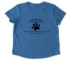 TRAIL PAW-TNER, a Azure Blue Allmade Eco Triblend Women?s Scoop Neck Tee (back-view)